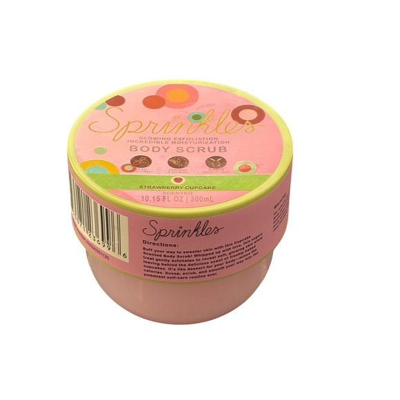 Sprinkles Strawberry Cupcake Body Scrub Glowing Exfoliation 10.15oz 300mL New - Picture 2 of 7